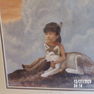 Rare Marguerite Fields print. Little Wolf